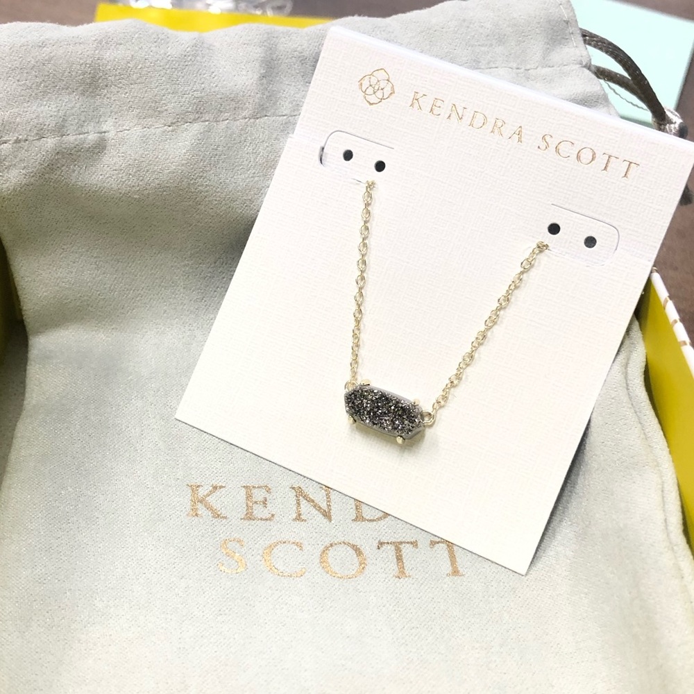 Kendra Scott Drusy Ever Necklace Gold Platinum NWT